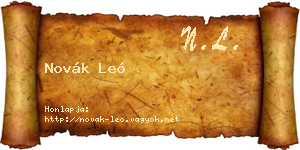 Novák Leó névjegykártya